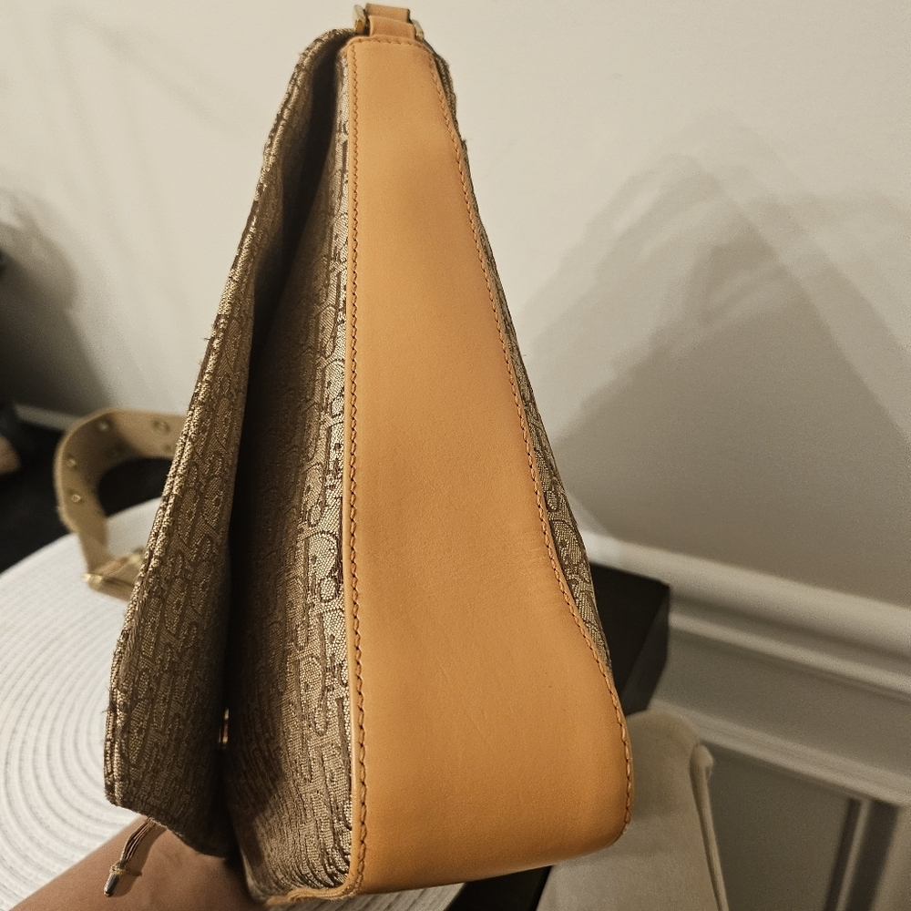 Vintage Christian Dior Trotter Messenger Bag Canvas & Leather Galliano Era - Picture 8 of 11